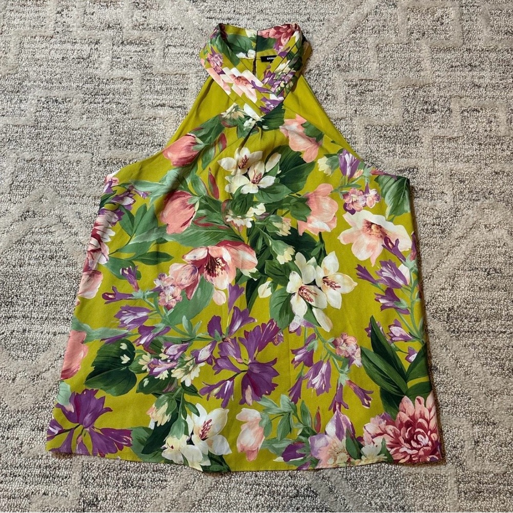 Express Floral Multicolor Halter Camisole Size Small